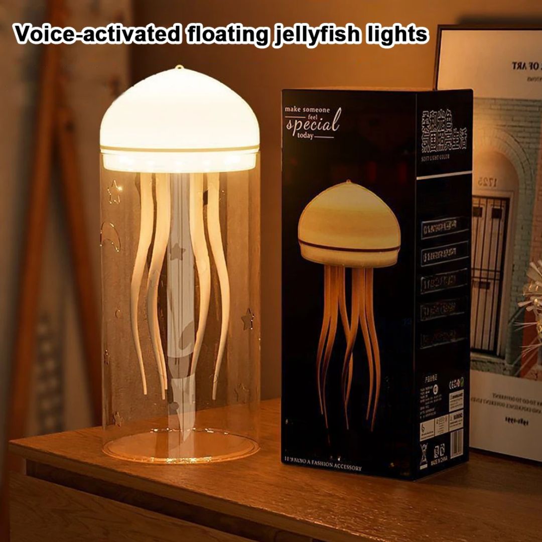 Rotating Jellyfish Night Light - Decorative LED Bedside Lamp for Home & Bedroom Atmosphere.