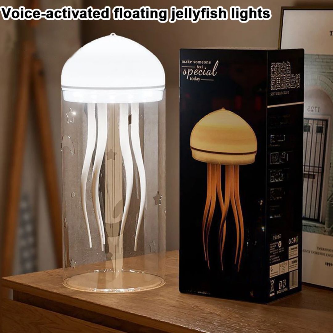 Rotating Jellyfish Night Light - Decorative LED Bedside Lamp for Home & Bedroom Atmosphere.