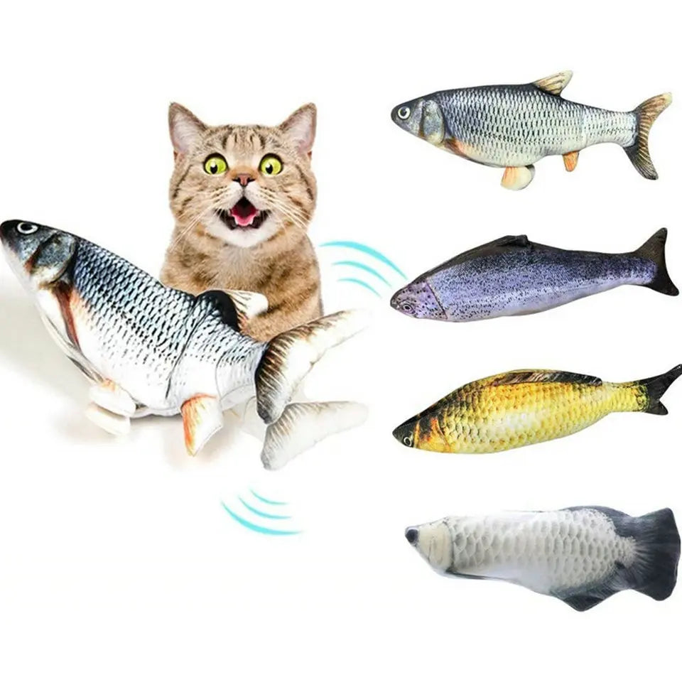 Interactive Pet Cat Toy - Simulation Electric Fish with Built-in Rechargeable Battery for Entertainment