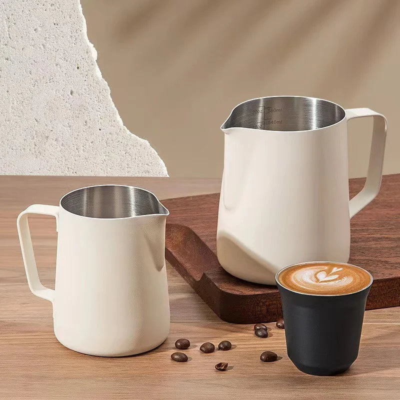 Premium Stainless Steel Milk Frothing Pitcher with Scale – Ideal for Baristas, Cappuccinos, and Creamy Lattes