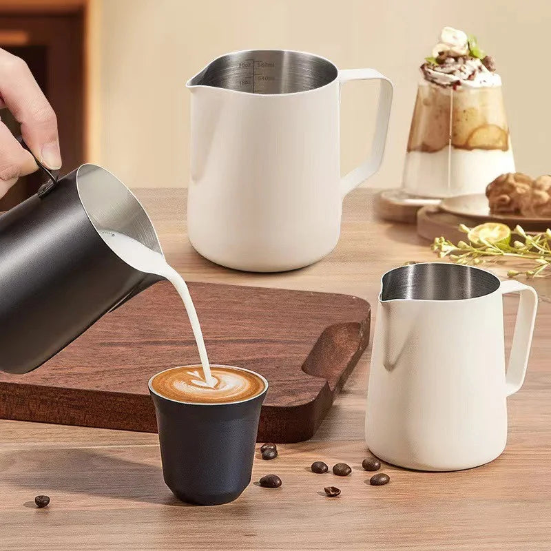 Premium Stainless Steel Milk Frothing Pitcher with Scale – Ideal for Baristas, Cappuccinos, and Creamy Lattes