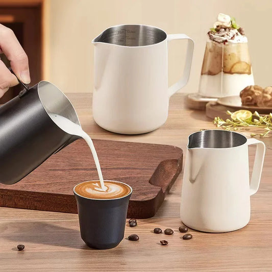 Premium Stainless Steel Milk Frothing Pitcher with Scale – Ideal for Baristas, Cappuccinos, and Creamy Lattes