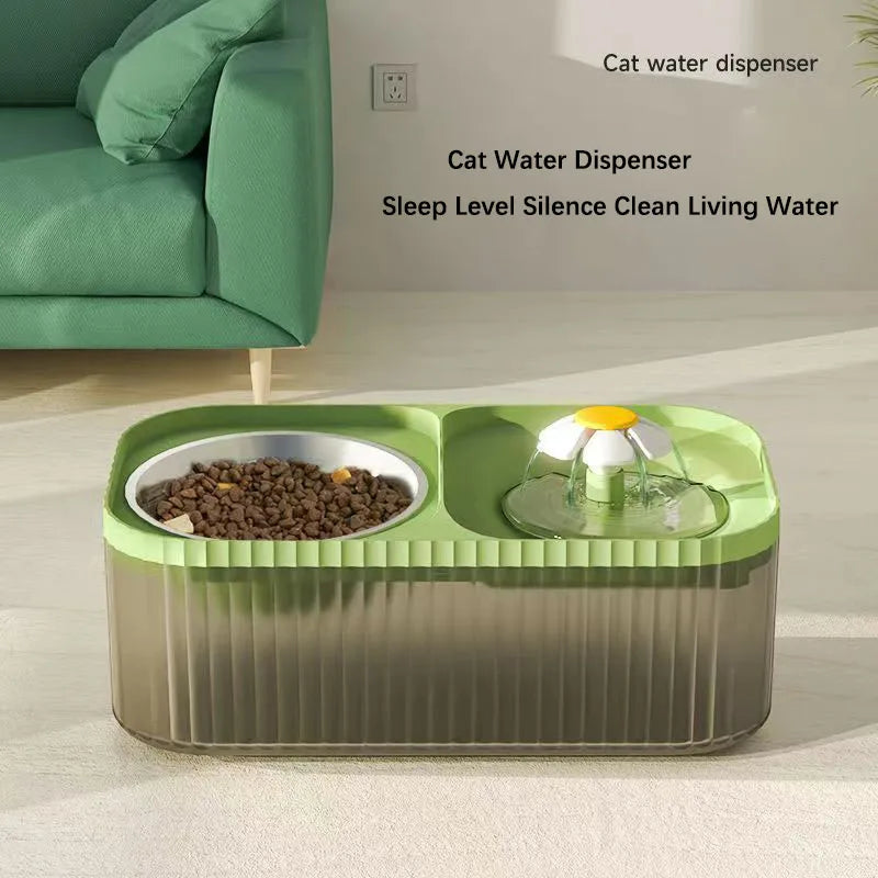 Automatic Pet Water Dispenser & Feeding Bowl - Recirculating Running Water for Cats and Dogs